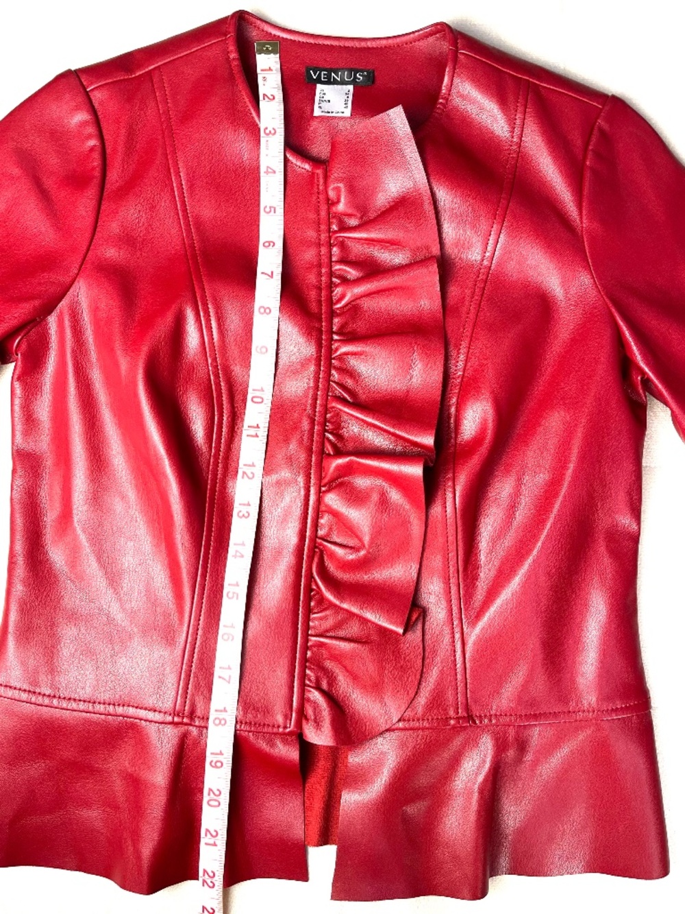 VENUS Ruffle Jacket Size 2 Red - Picture 9 of 11